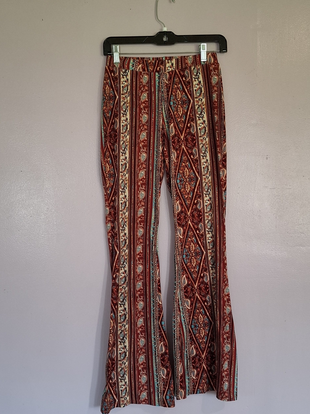 Altar'd State Red Multi-Pattern Wide Leg Pants